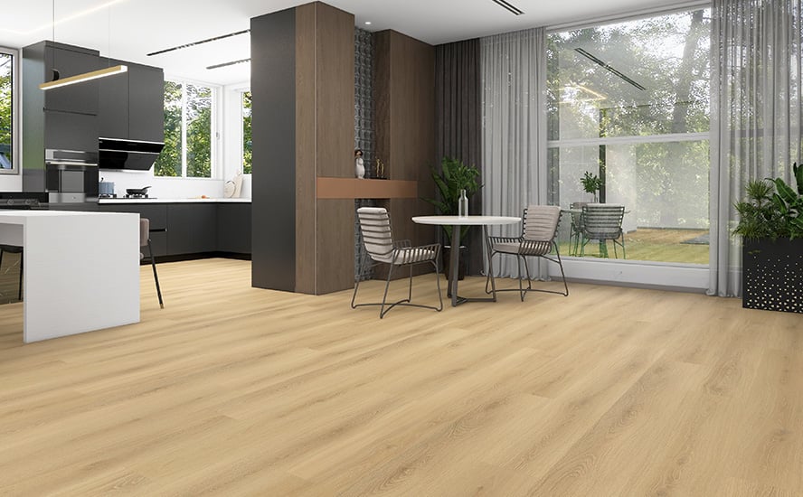 Johnson Hardwood Vortis Norden Home Kos – WPC vinyl plank flooring room scene