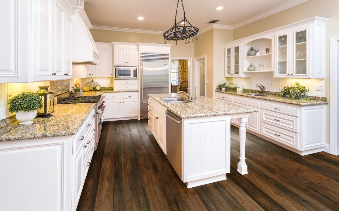 Johnson Hardwood English Pub Porter – hickory engineered hardwood room scene