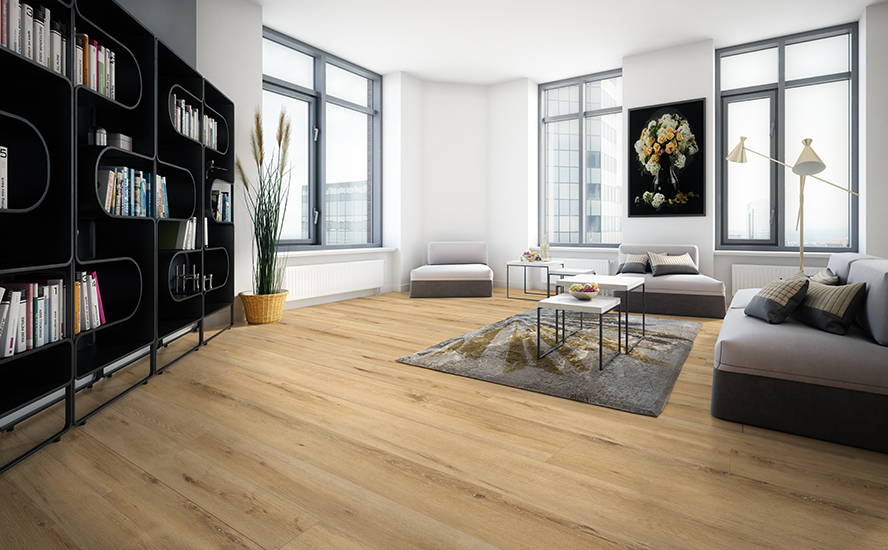 Johnson Hardwood Skyview Celestial – SPC rigid core vinyl flooring room scene