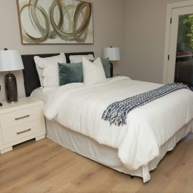 Vellichor River Run Garonne wire-brushed European oak plank swatch, view 2