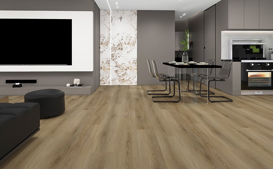 Johnson Hardwood Vortis Norden Home Marka – WPC vinyl plank flooring room scene