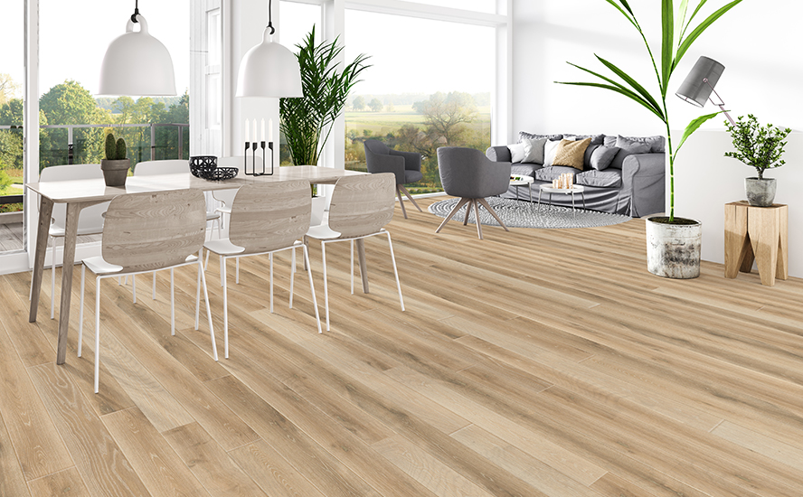 Johnson Hardwood Grand Chateau Corvin – european white oak engineered hardwood room scene