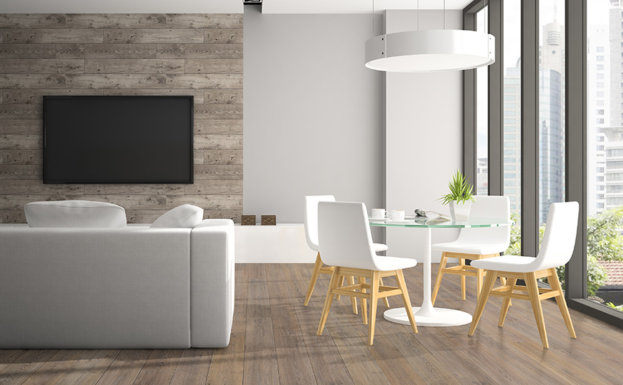 Johnson Hardwood Bella Vista Sardinia – water-resistant laminate flooring room scene