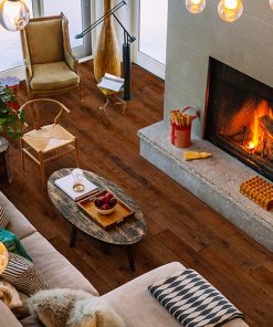 Johnson Hardwood Canyon Ridge Flint – hickory engineered hardwood room scene
