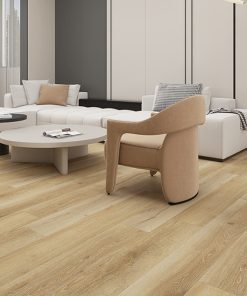 Johnson Hardwood Vortis Cascade Glacier – glue-down luxury vinyl plank room scene
