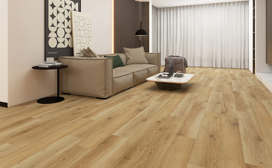 Johnson Hardwood Vortis Cascade Jasper – glue-down luxury vinyl plank room scene