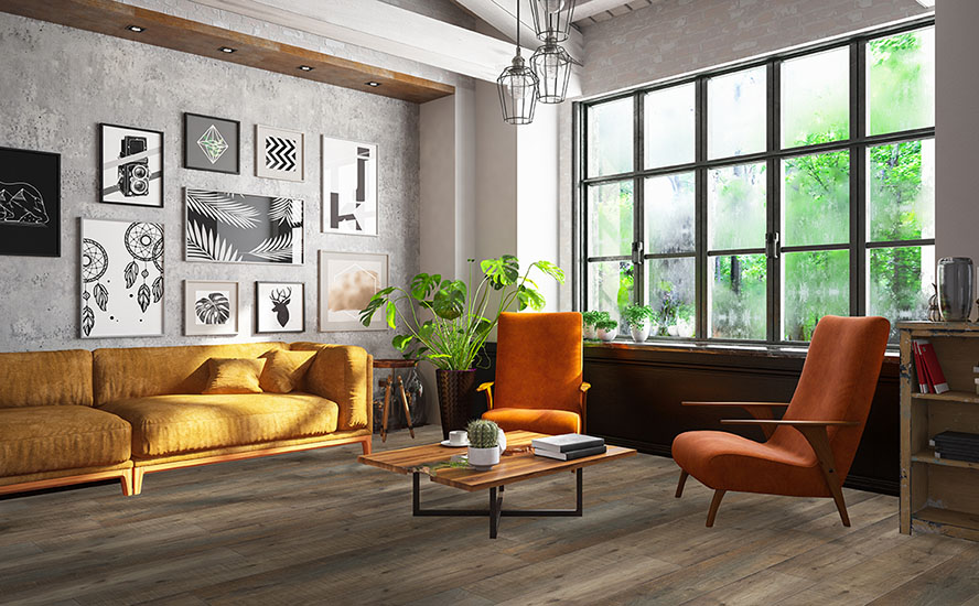 Johnson Hardwood Olde Tavern Posset – water-resistant laminate flooring room scene