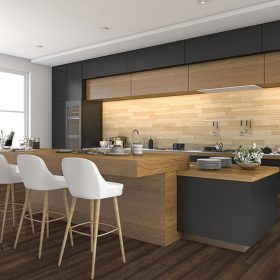 Johnson Hardwood Public House Old Fashioned – SPC rigid core vinyl flooring room scene