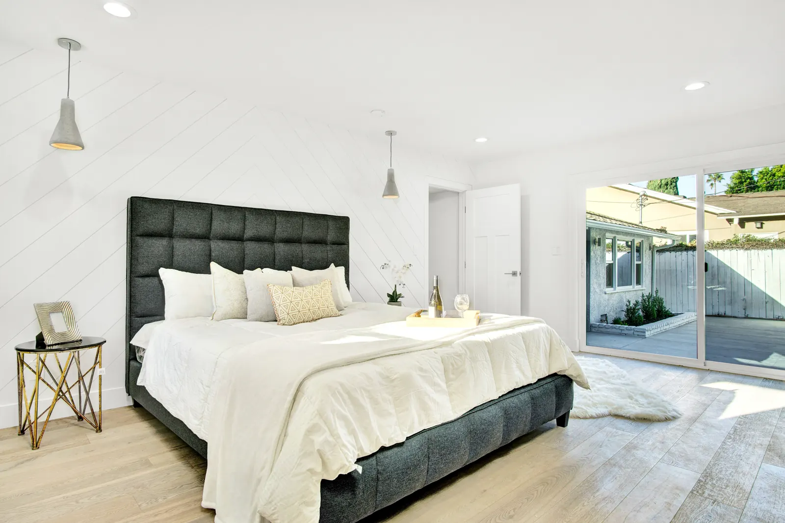 Primary bedroom with light flooring, Sherman Oaks, Glamour Flooring project