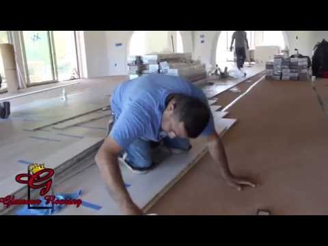Glamour Flooring hardwood flooring installer at work in Los Angeles